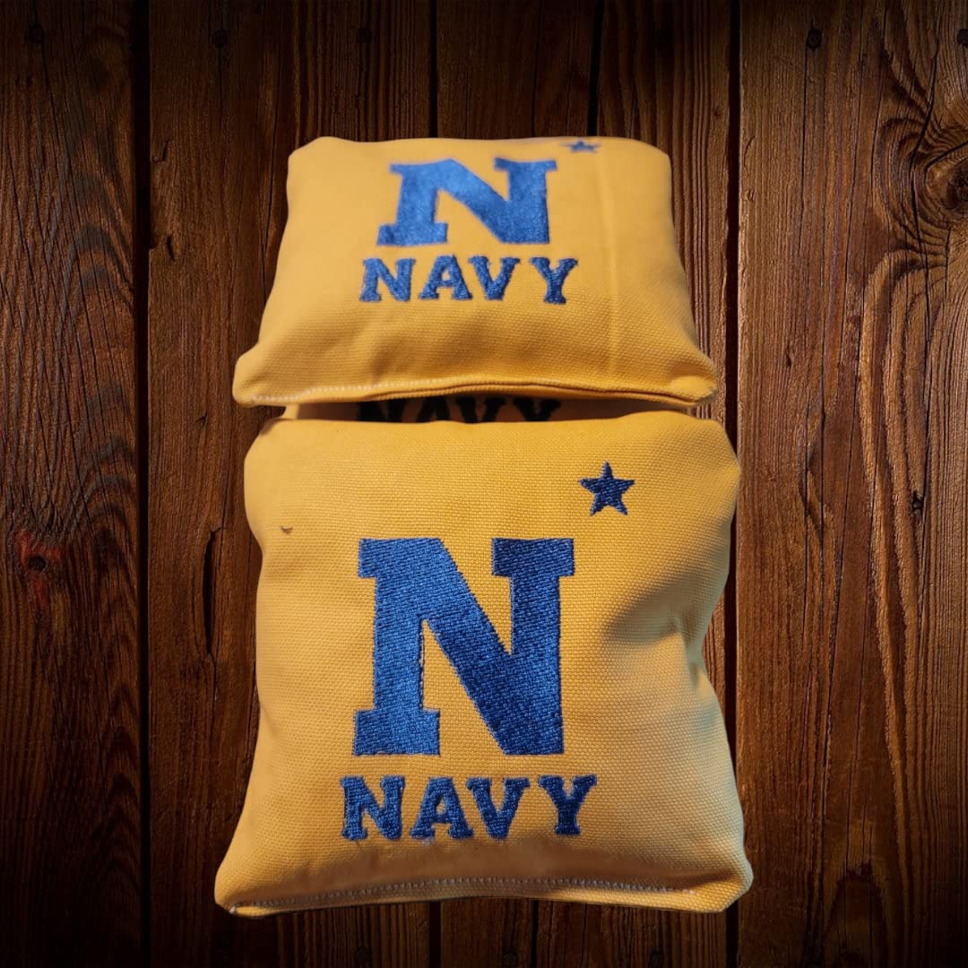 All Weather Navy Football Cornhole Bags (8 bags)