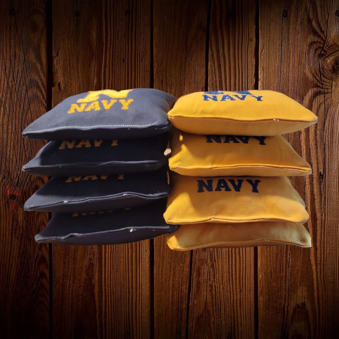 All Weather Navy Football Cornhole Bags (8 bags)