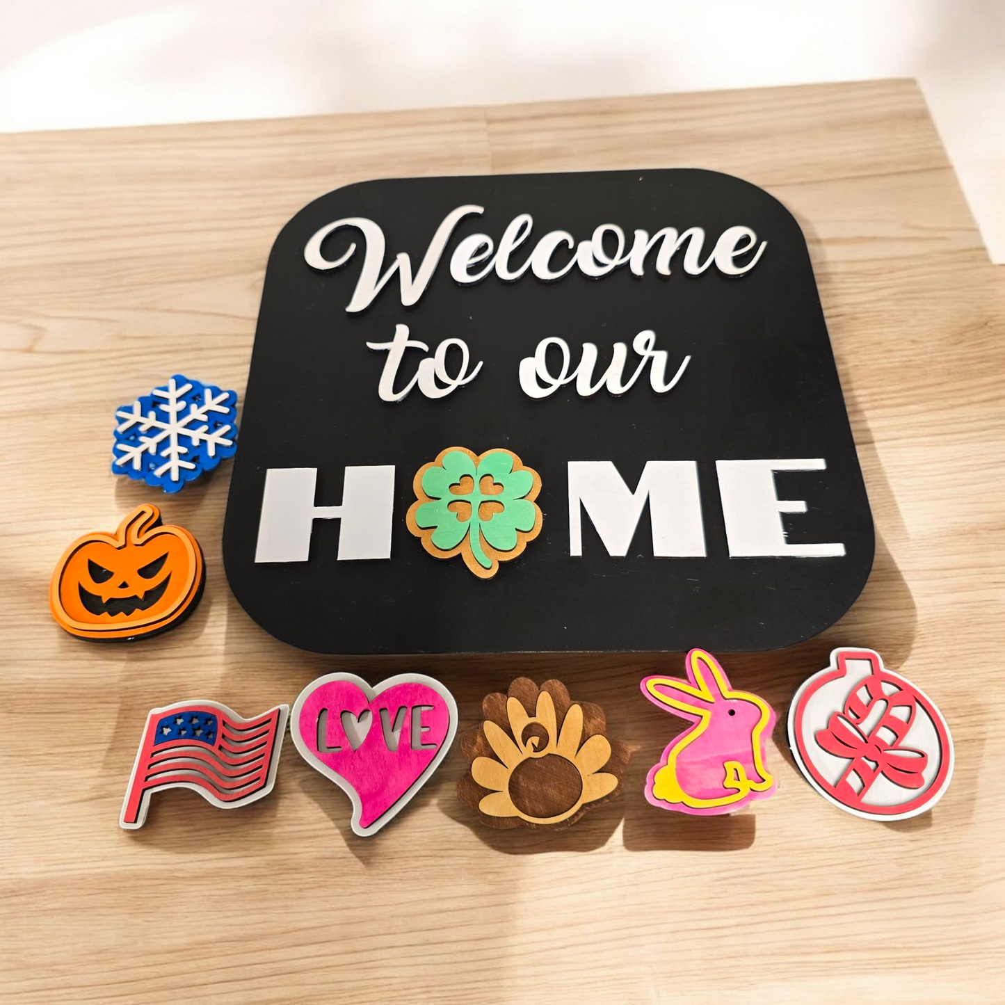 Interchangeable Seasonal Welcome Sign for Your Home
