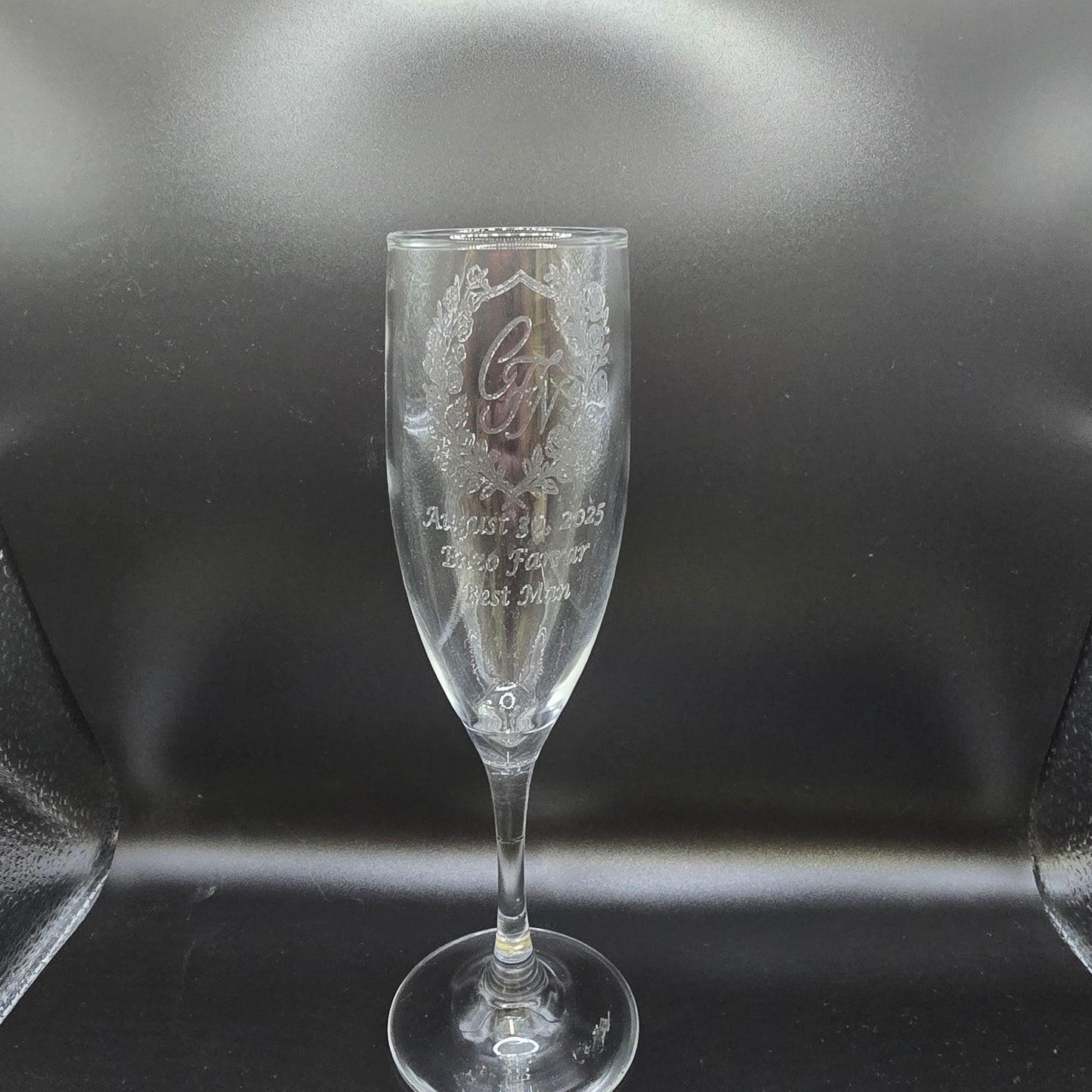 Etched Champagne Glasses