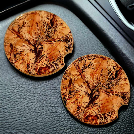 Camouflage Car Coasters - Set of 2 Ceramic Coasters