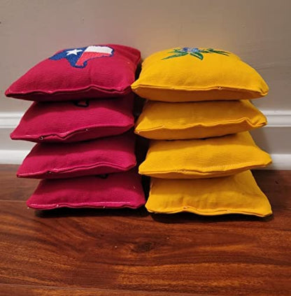 All Weather Texas State Flag and Flower Bluebonnets Cornhole Bags (8 bags)