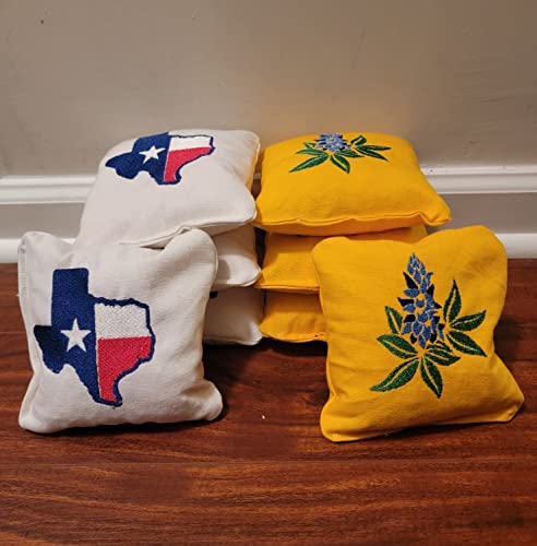 Texas State Flag and Flower Bluebonnets Cornhole Bags (8 bags)