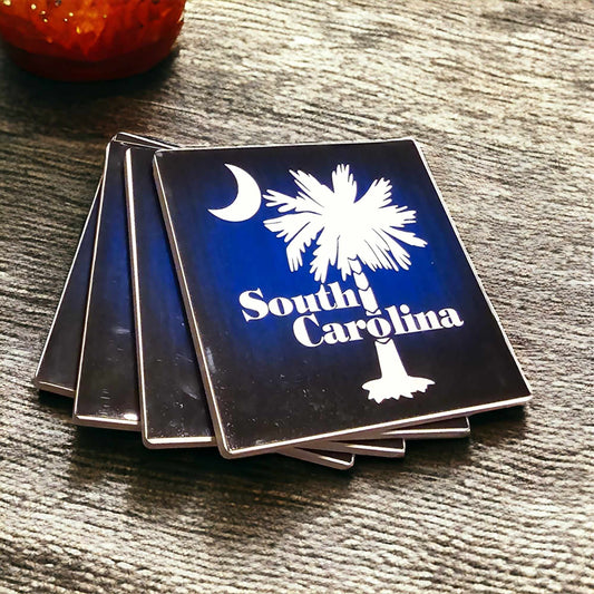 South Carolina State Flag Coasters - Set of 4