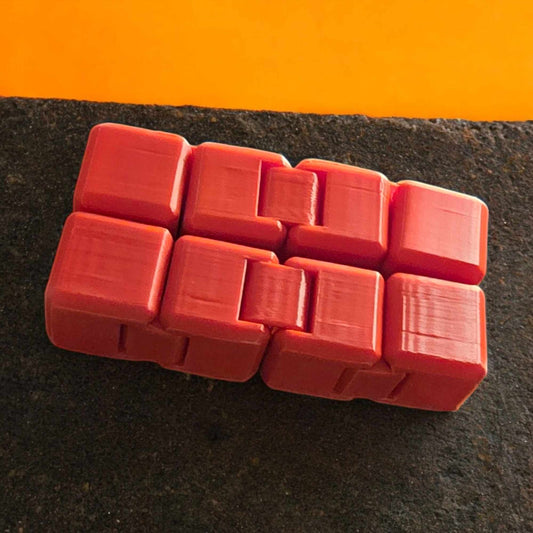 Red Fidget Toy, Foldable Stress Relief Cube, 4 Pieces