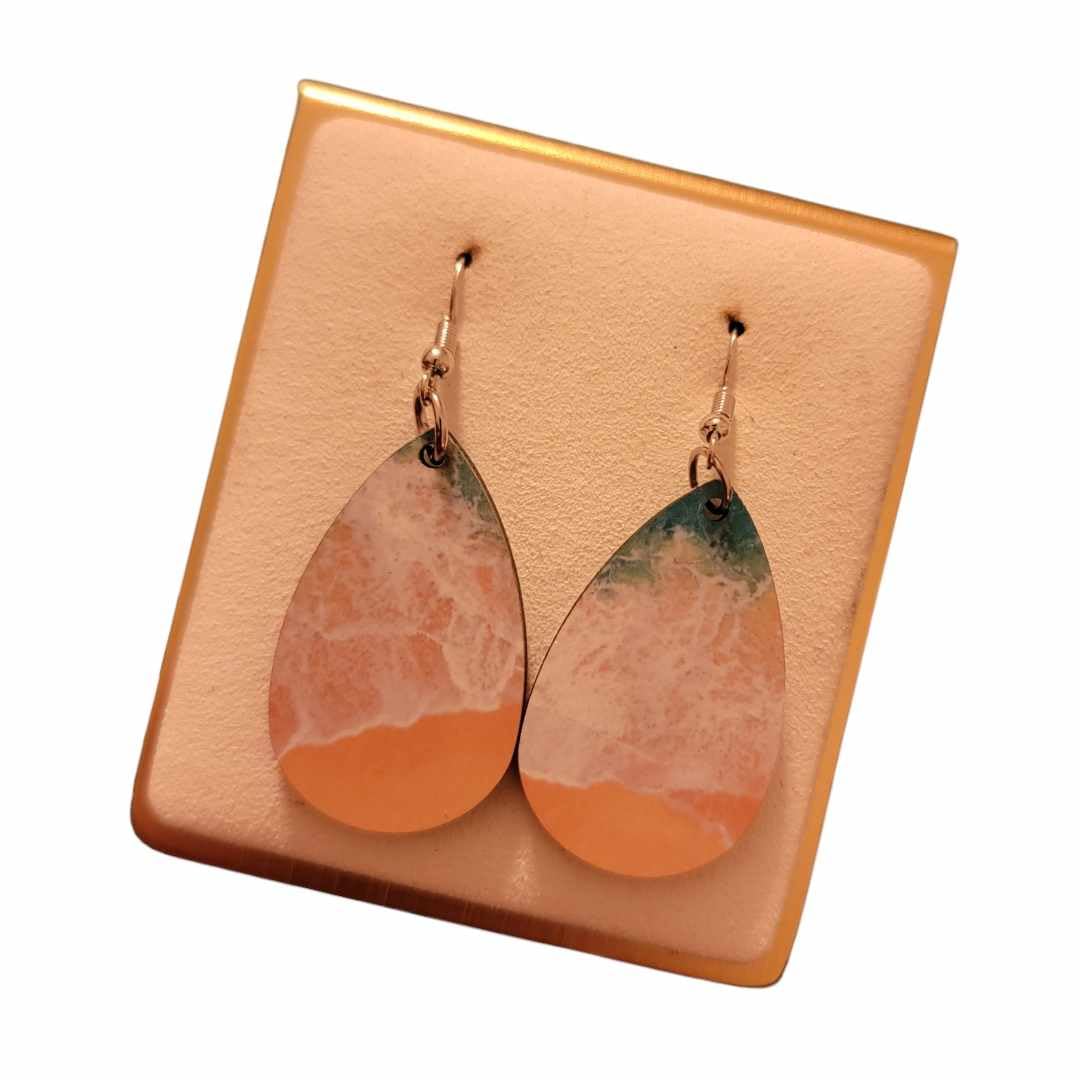 Beach Wooden Teardrop Earrings