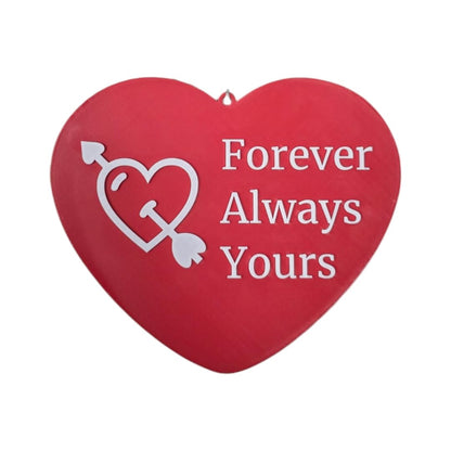 Forever Always Yours Heart Wall Hanging, 8 Inches Wide, Red