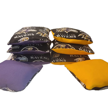 All Weather Ravens Cornhole Bags (8 bags)