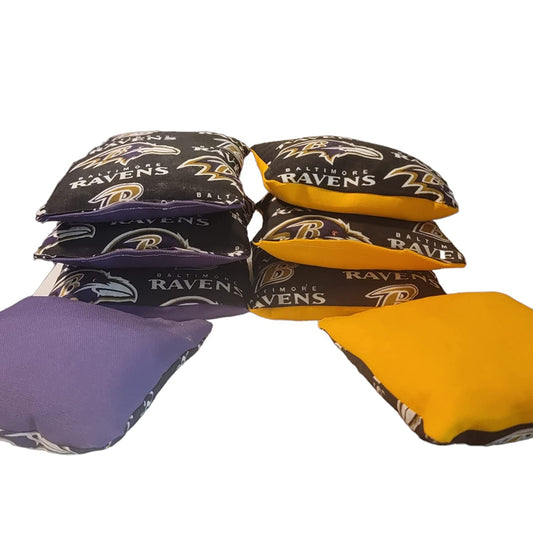 All Weather Ravens Cornhole Bags (8 bags)