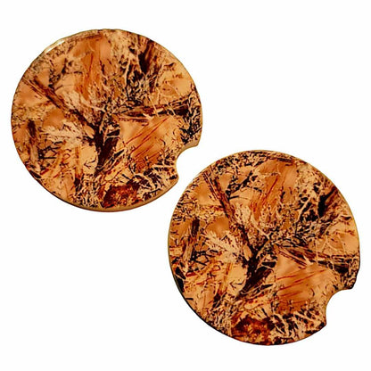 Camouflage Car Coasters - Set of 2 Ceramic Coasters