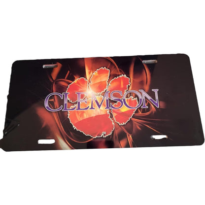 Clemson Black Front License Plate