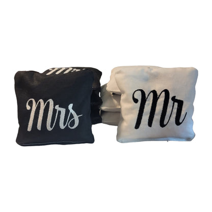 All Weather Wedding Style Cornhole Bags (Mr and Mrs) (8 bags)