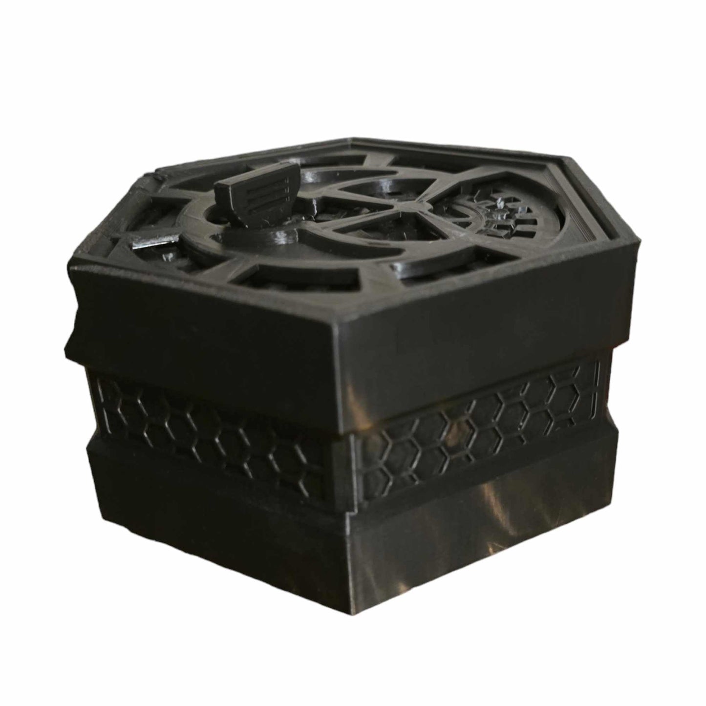 Hexagonal Shaped Black Plastic Lock Box