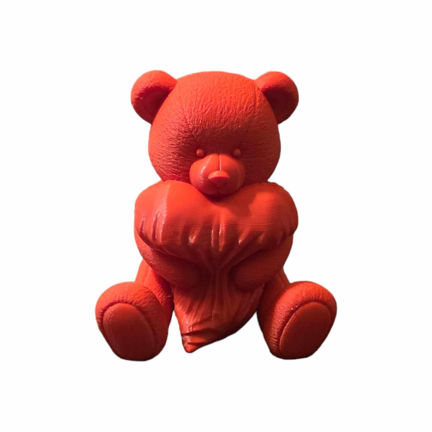 3D Printed Red Bear Holding Heart, Cute Baby Teddy Bear Figurines, Decorative Gifts for Kids and Adults