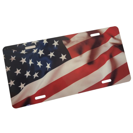 American Flag Front License Plate