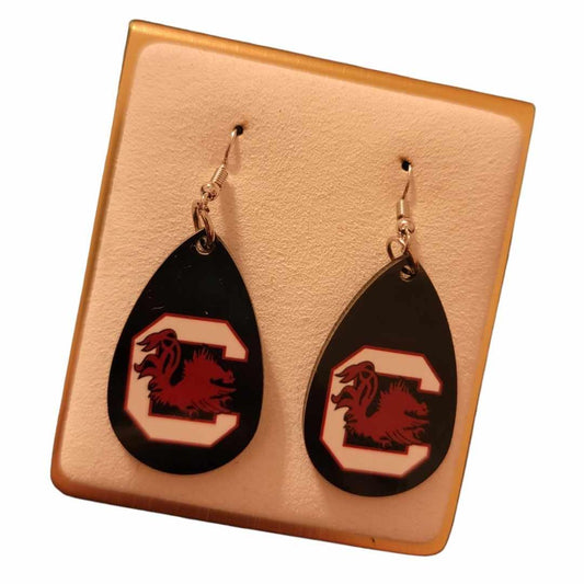 USC Wooden Teardrop Earrings