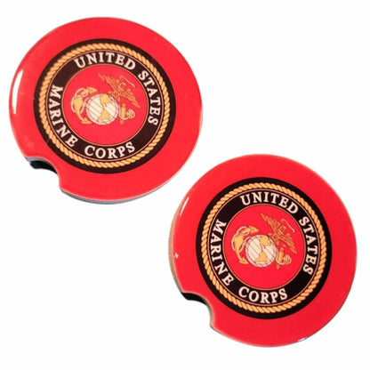 Marine Corps Car Coasters - Set of 2 Ceramic Coasters