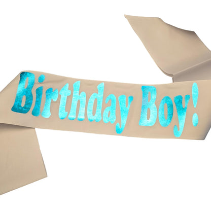 Birthday Sashes for Boys, 31.5 x 3.74 inches, Satin Material, White