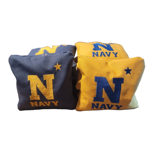 All Weather Navy Football Cornhole Bags (8 bags)