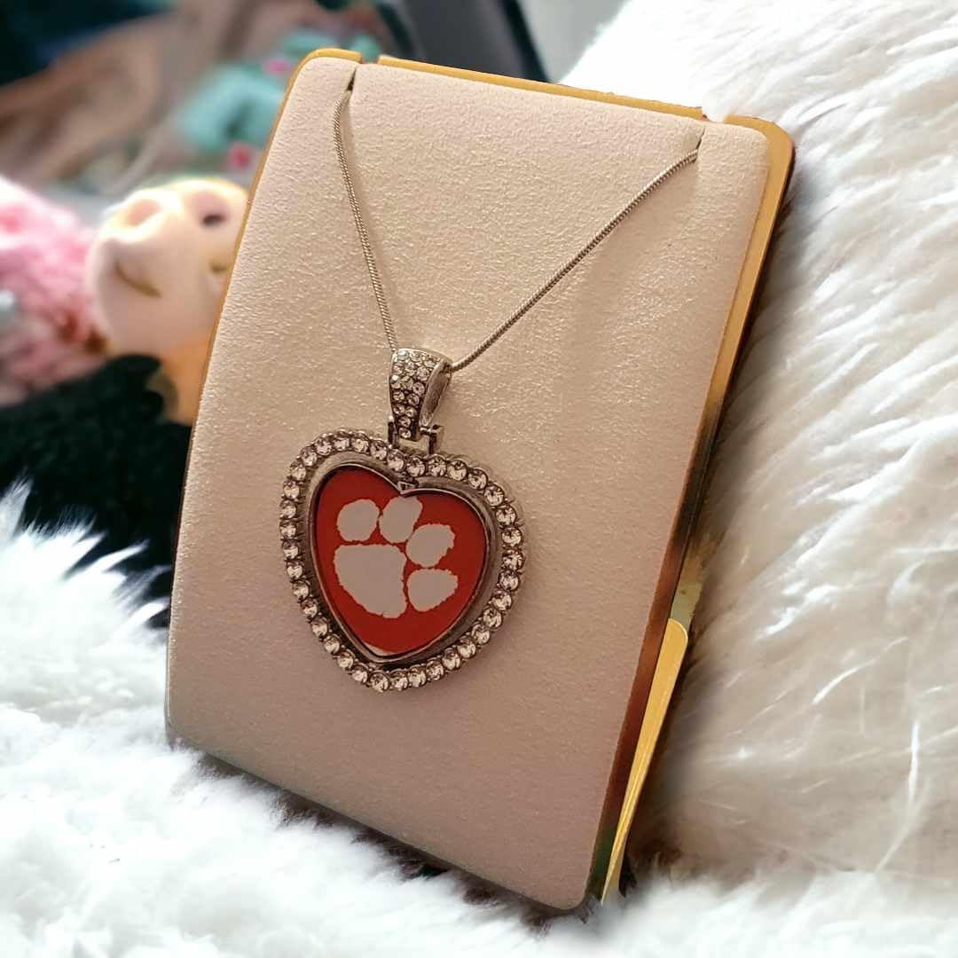 Clemson Heart Shaped Necklace