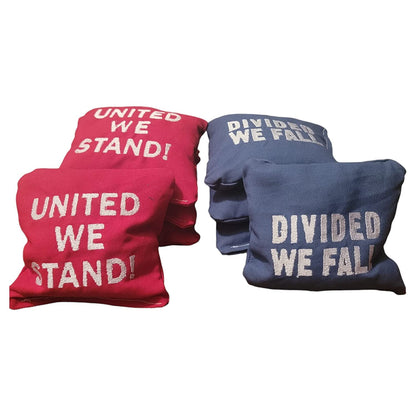 All Weather United We Stand Divided We Fall Cornhole Bags (8 bags)