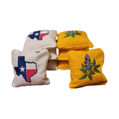 Texas State Flag and Flower Bluebonnets Cornhole Bags (8 bags)