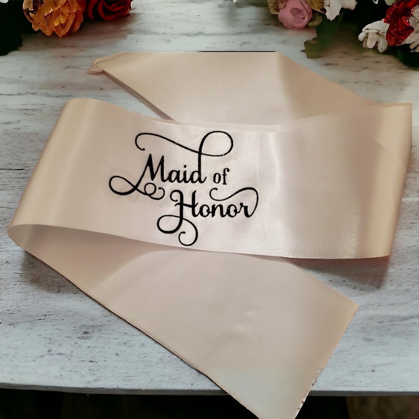 Satin Bridal Sashes for Wedding Party, Bridesmaids, Mothers, Flowers Girls, 31.5 x 3.74 inches, White