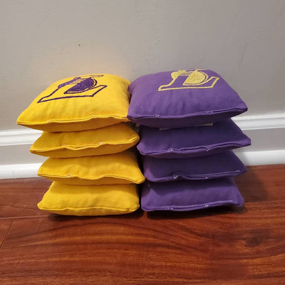 All Weather Lakers Cornhole Bags (8 bags)