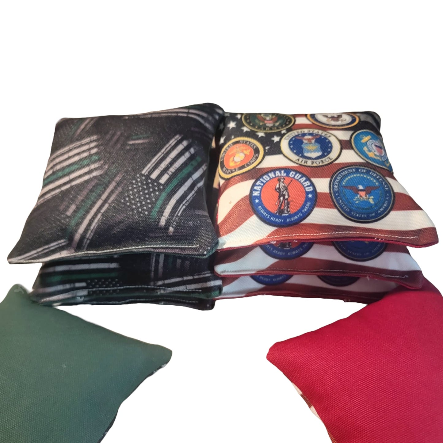 All Weather Thin Green Line Cornhole Bags (8 bags) Military