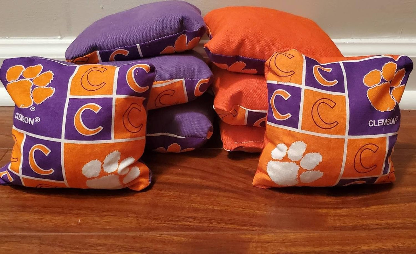 Clemson Fabric Cornhole Bags (8 bags)