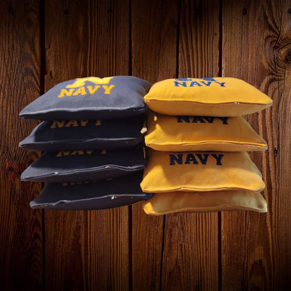 All Weather Navy Football Cornhole Bags (8 bags)