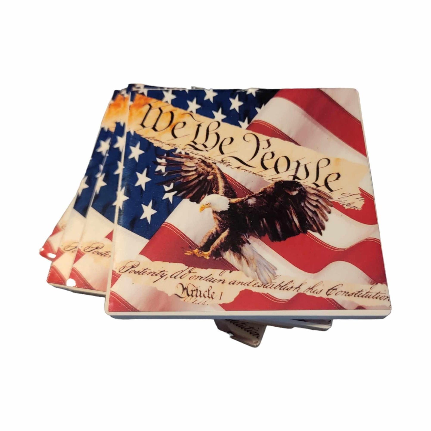 American Flag Style Coasters - Set of 4