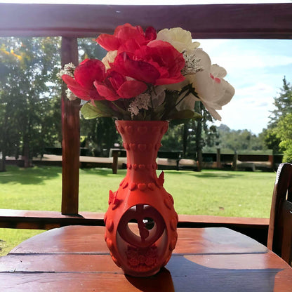 Red 3D Printed Heart Shape Flower Vase *Flowers in photo not included just for show