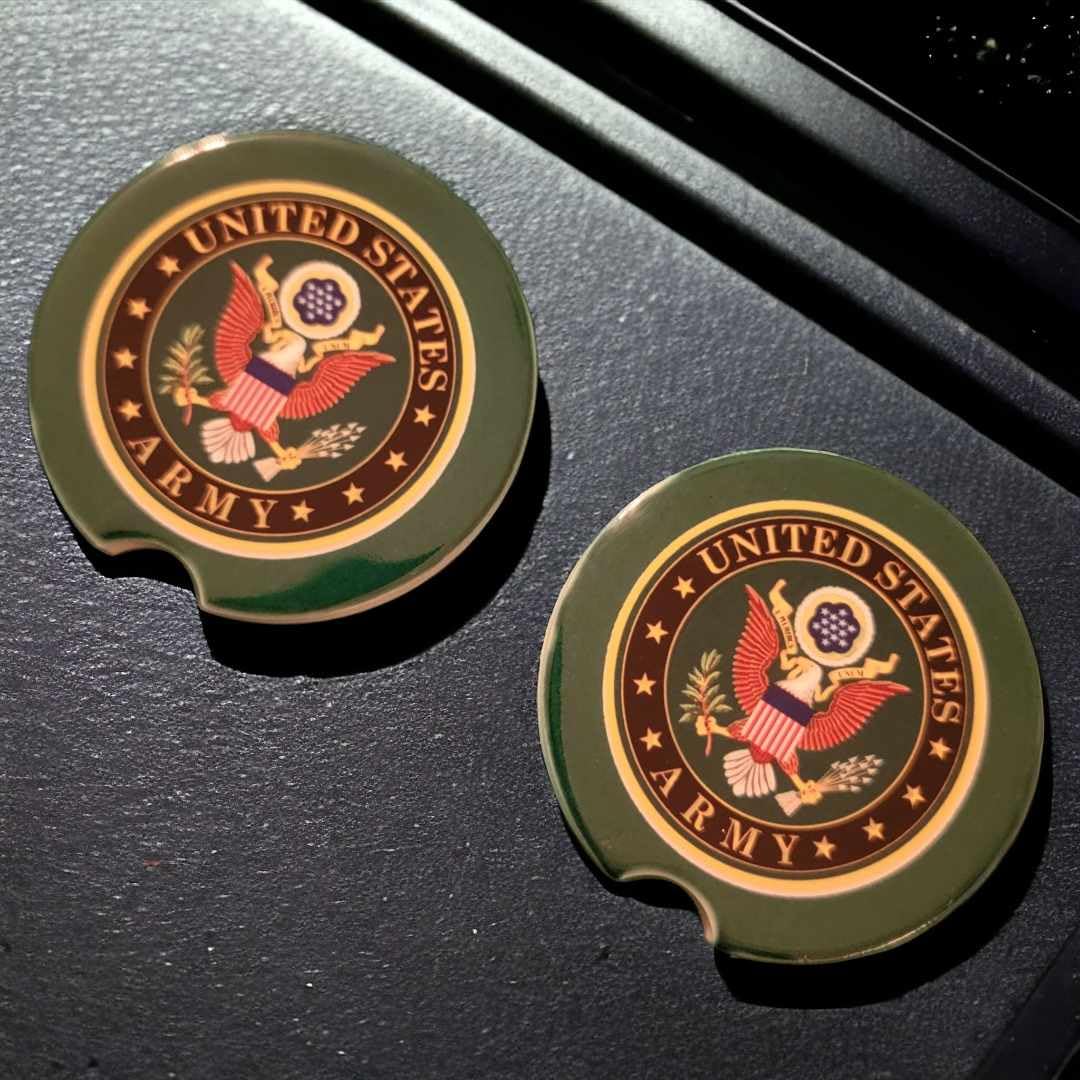 Army Car Coasters - Set of 2 Ceramic Coasters