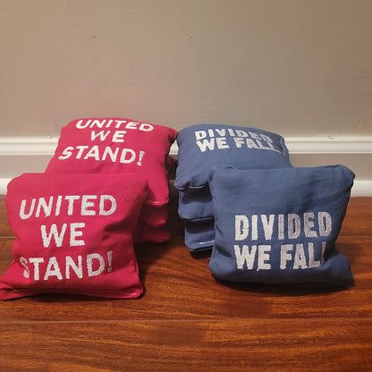 All Weather United We Stand Divided We Fall Cornhole Bags (8 bags)