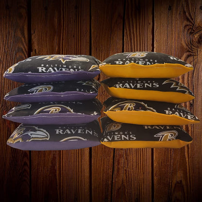 All Weather Ravens Cornhole Bags (8 bags)