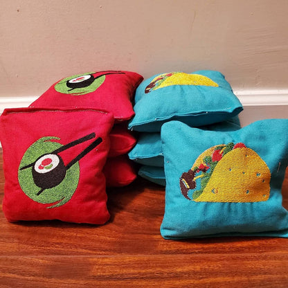 All Weather Taco vs Sushi Cornhole Bags (8 bags)