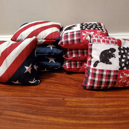 American vs Canadian Cornhole Bags (Free Shipping) (8 bags)