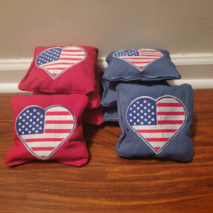 American Flag Cornhole Bags (8 bags)