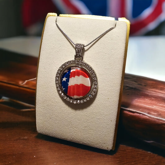 American Flag Circle Shaped Necklace