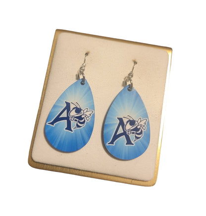 Aynor High School Wooden Teardrop Earrings