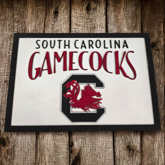 University of South Carolina Gamecocks Layered Sign – 12"x8"