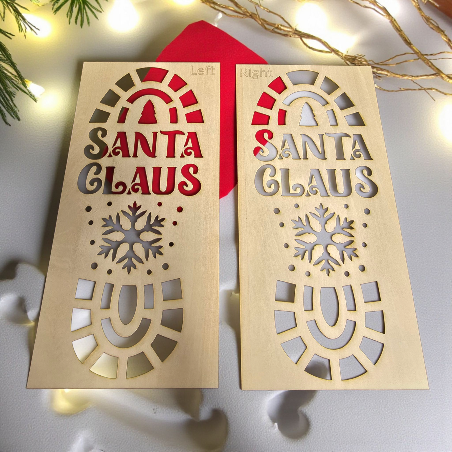 Santa Claus Footprint Stencils – Set of 2 (Left & Right)