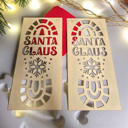 Santa Claus Footprint Stencils – Set of 2 (Left & Right)