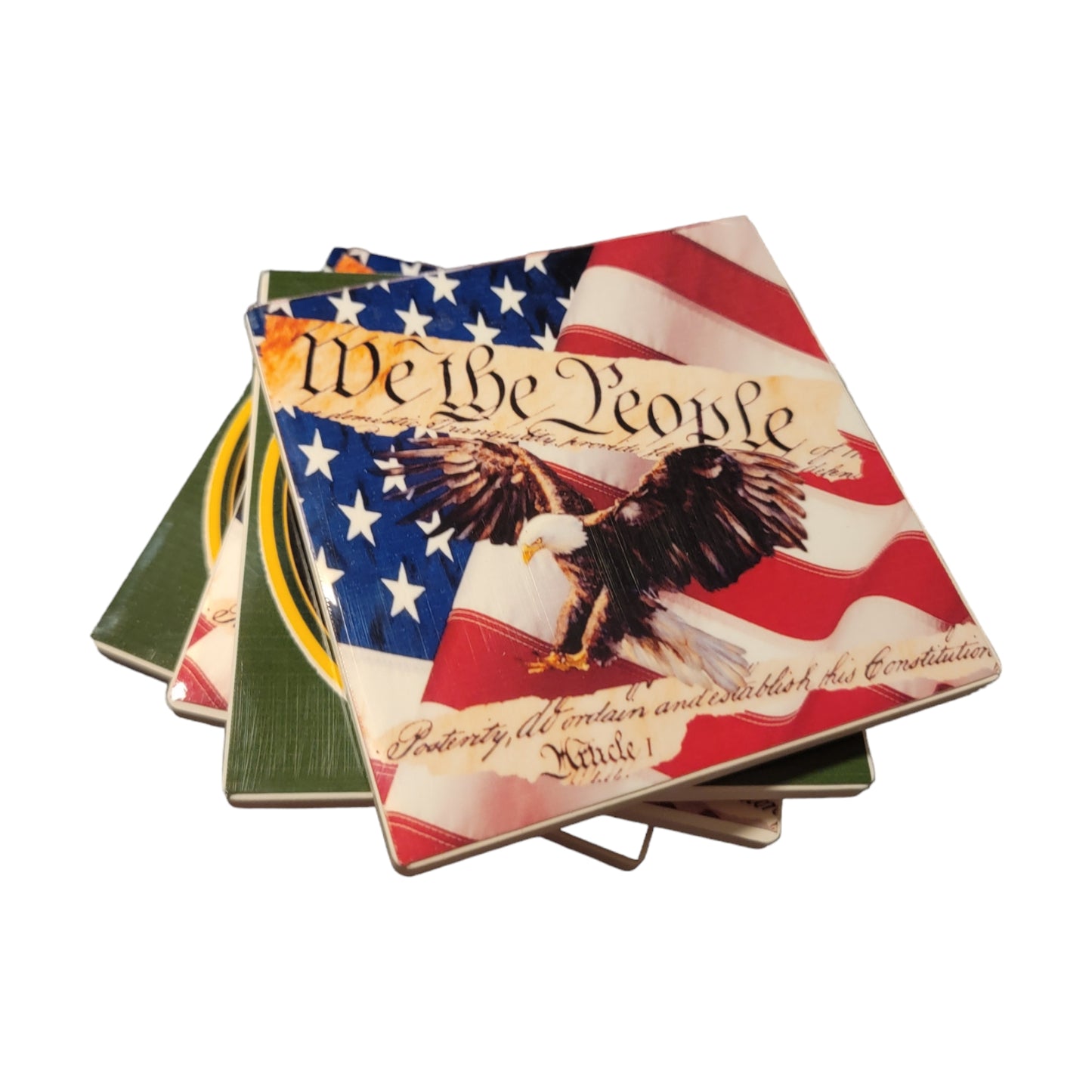 United States Army and American Flag Style Coasters - Set of 4